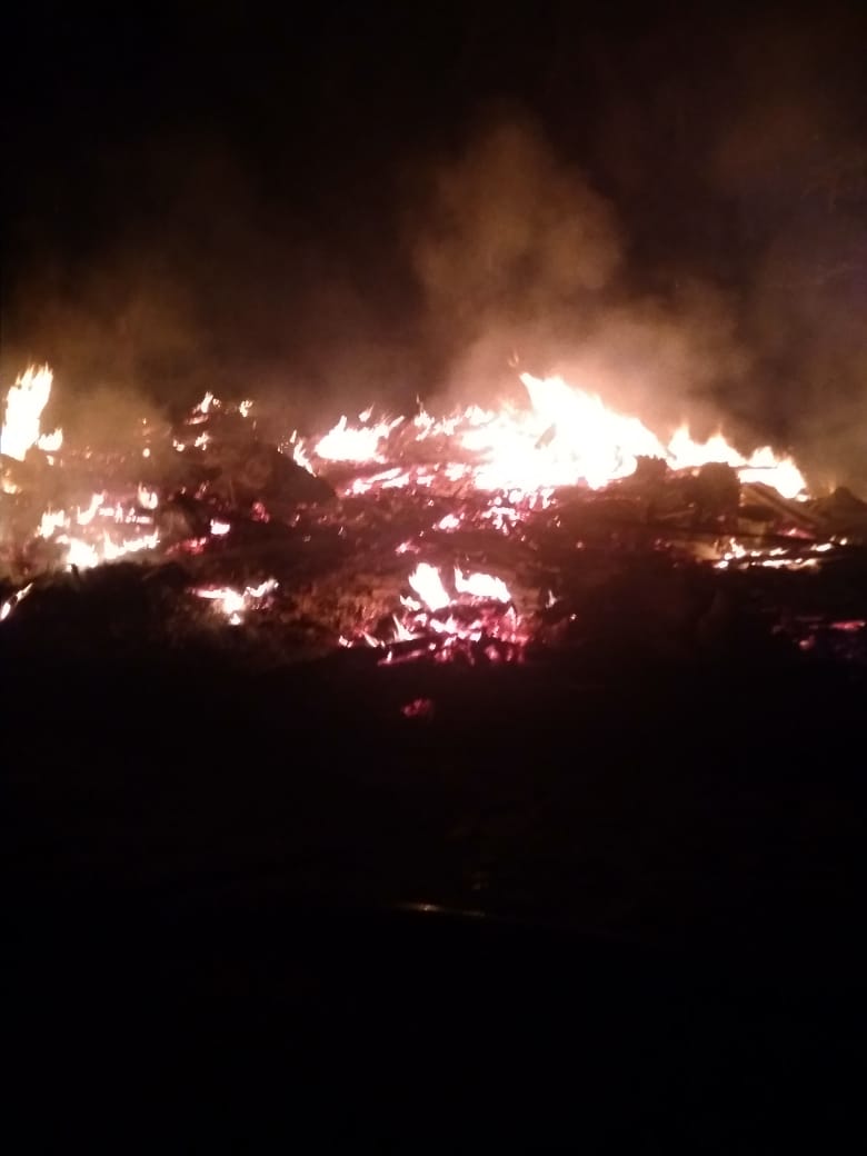 Foto rumah yang terbakar di Desa Matra Manunggal, Bahar Utara.