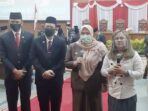 Bupati Masnah menyampaikan ucapan selamat atas HUT RI Ke-75 melalui siaran langsung Tv lokal