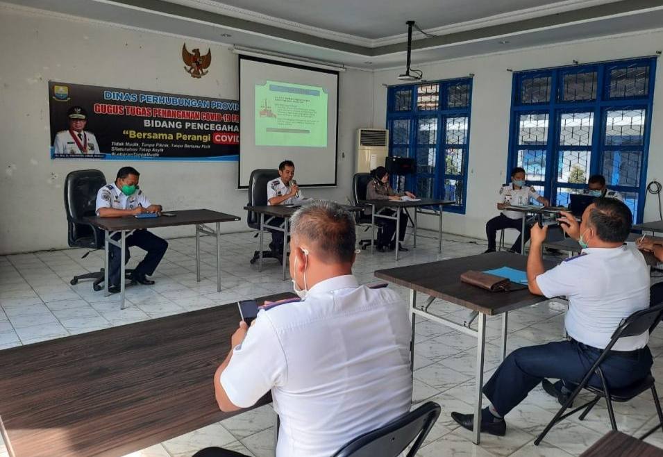 Dinas Perhubungan (Dishub) Provinsi Jambi saat rapat koordinasi persiapan penyelenggaraan angkutan natal dan tahun baru (Nataru) 2021.