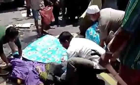 Foto laka lantas yang terjadi di Jalan Raya Labuan Lombok-Mataram.(ist)