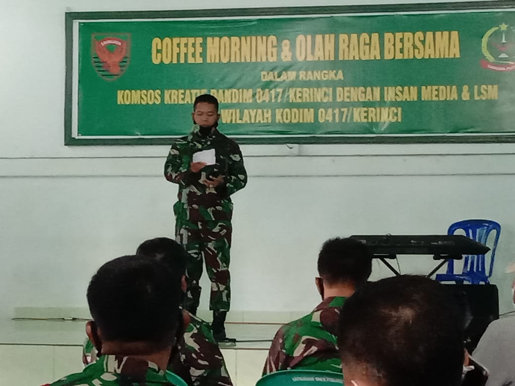 Dandim 0417 Kerinci, Letkol.Inf Ikhsanudin saat memberi sambutan.(foto:Dikin)