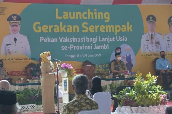 Lauching Gerakan Serempak Pekan Vaksin Lansia  se-Provinsi Jambi
