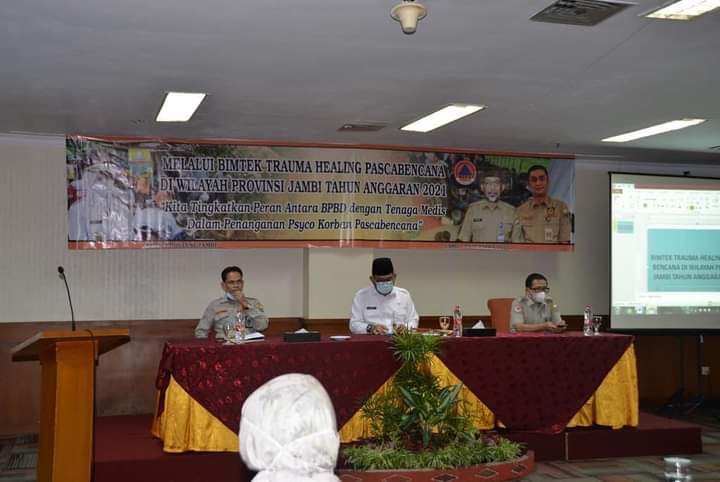 Bintek Trauma Healing Pasca Bencana di Wilayah Provinsi Jambi tahun 2021
