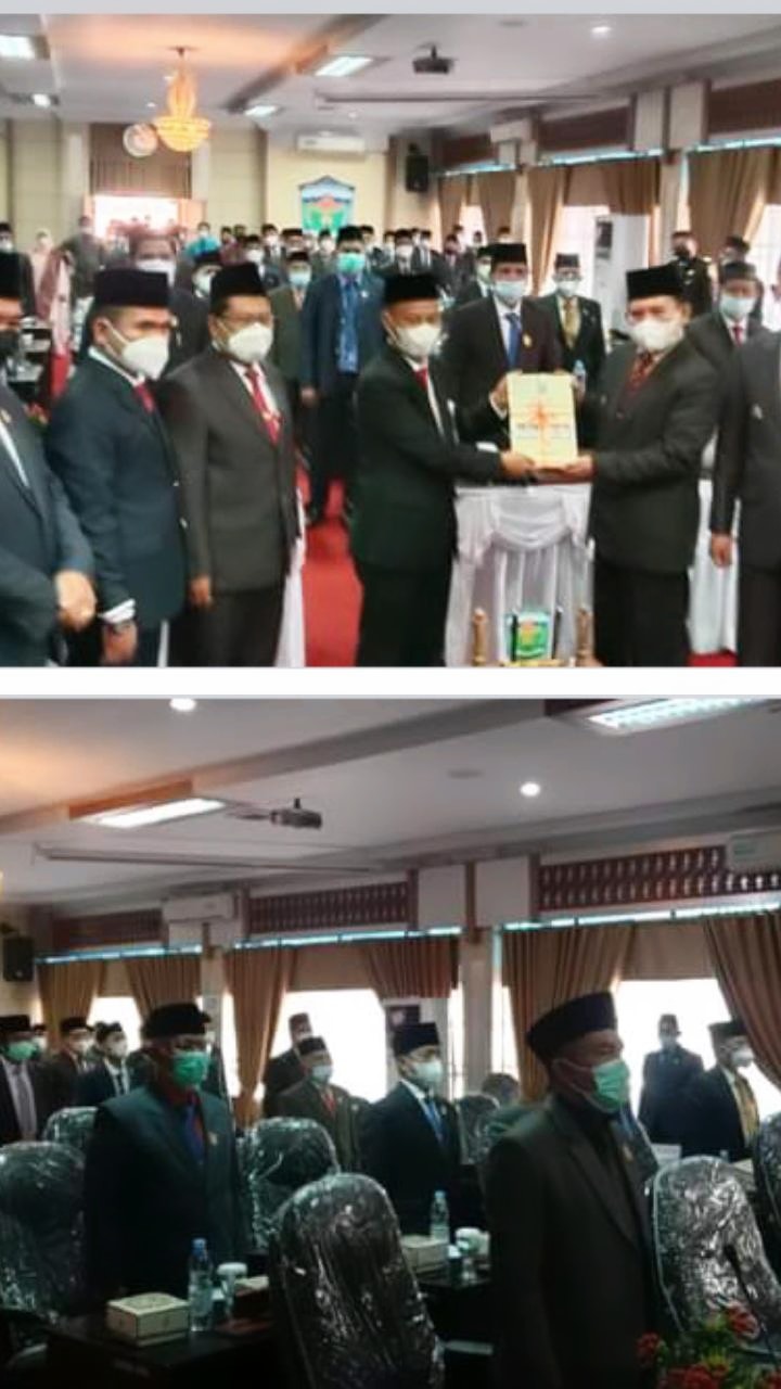 rapat paripurna istimewa dalam rangka serah terima jabatan dan penyampaian pidato sambutan Wali Kota Sungai Penuh masa jabatan 2021-2024