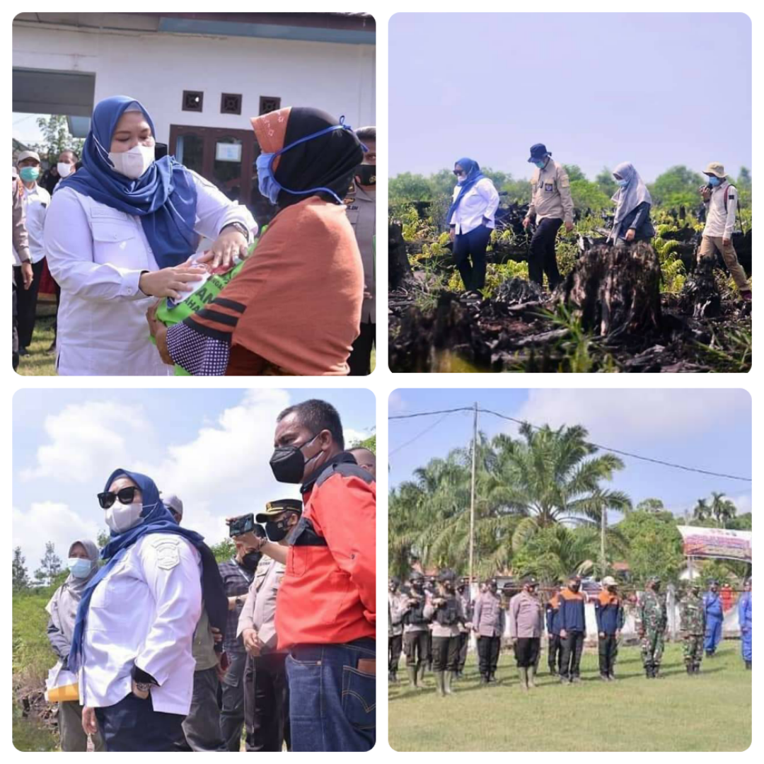 Rangkaian Giat Apel Siaga Karhutla di Lapangan Kantor Desa Betung, Kumpeh.