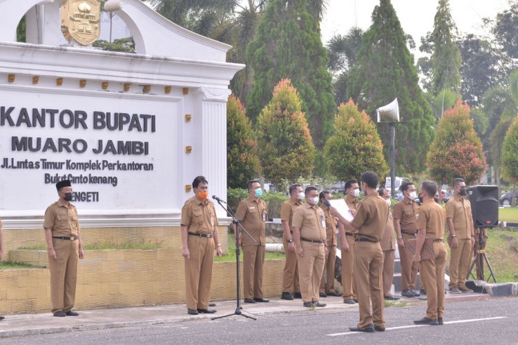 Suasana apel pagi di lingkunga Setda Muaro Jambi.