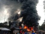 Gudang pengolahan minyak yang terbakar di Kelurahan Pijoan.( Foto:Raden Hasan Efendi/Jambipers.com).