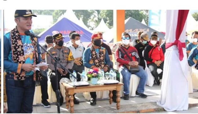 Wakil Wali Kota Antos sampaikan kata sambutan pada pembukaan Kerintji Mountain Bike Gran Fondo 2022.