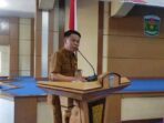 Pj. Sekda Pemkot Sungai Penuh, Alpian saat memberikan sambutan pada Forum/Lintas Perangkat Daerah dalam rangka penyusunan RKPD 2023.