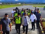 Mantan Wakil Presiden RI Jusuf Kalla beserta rombongan saat tiba di Kabupaten Kerinci.