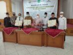Pemkab Muaro Jambi bersama Baznas tandatangani MoU dengan Bank Jambi Cabang Sengeti di sela-sela acara manasik haji.