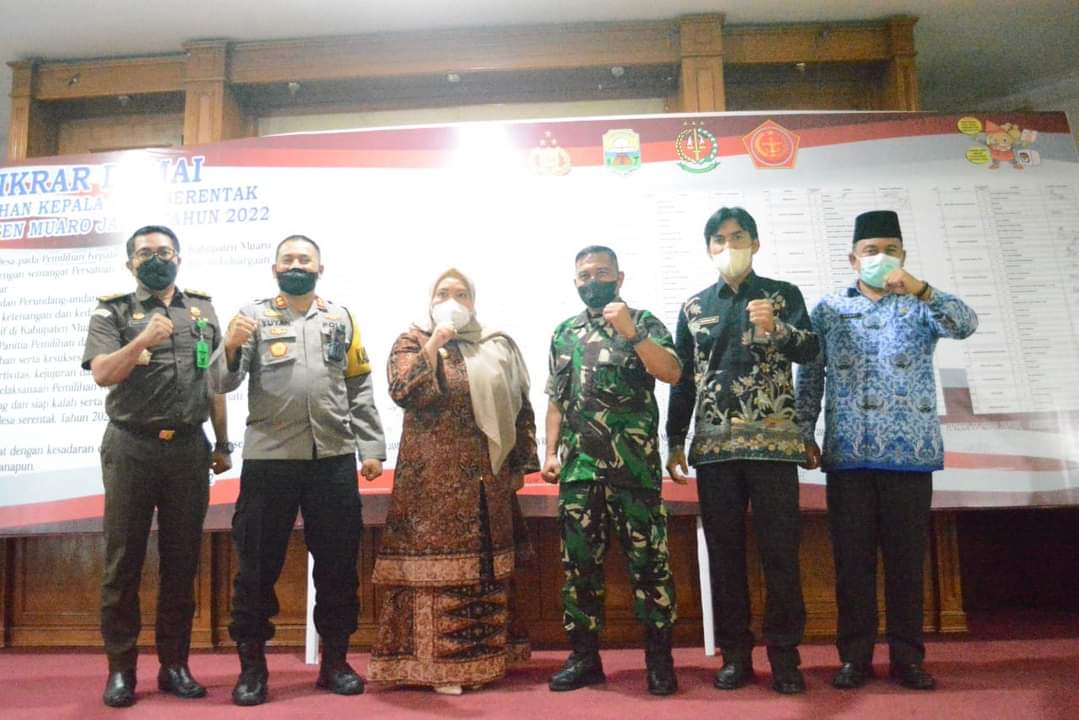 deklarasi damai acara deklarasi ikrar damai pemilihan kepala desa (Pilkades) serentak gelombang I Kabupaten Muaro Jambi