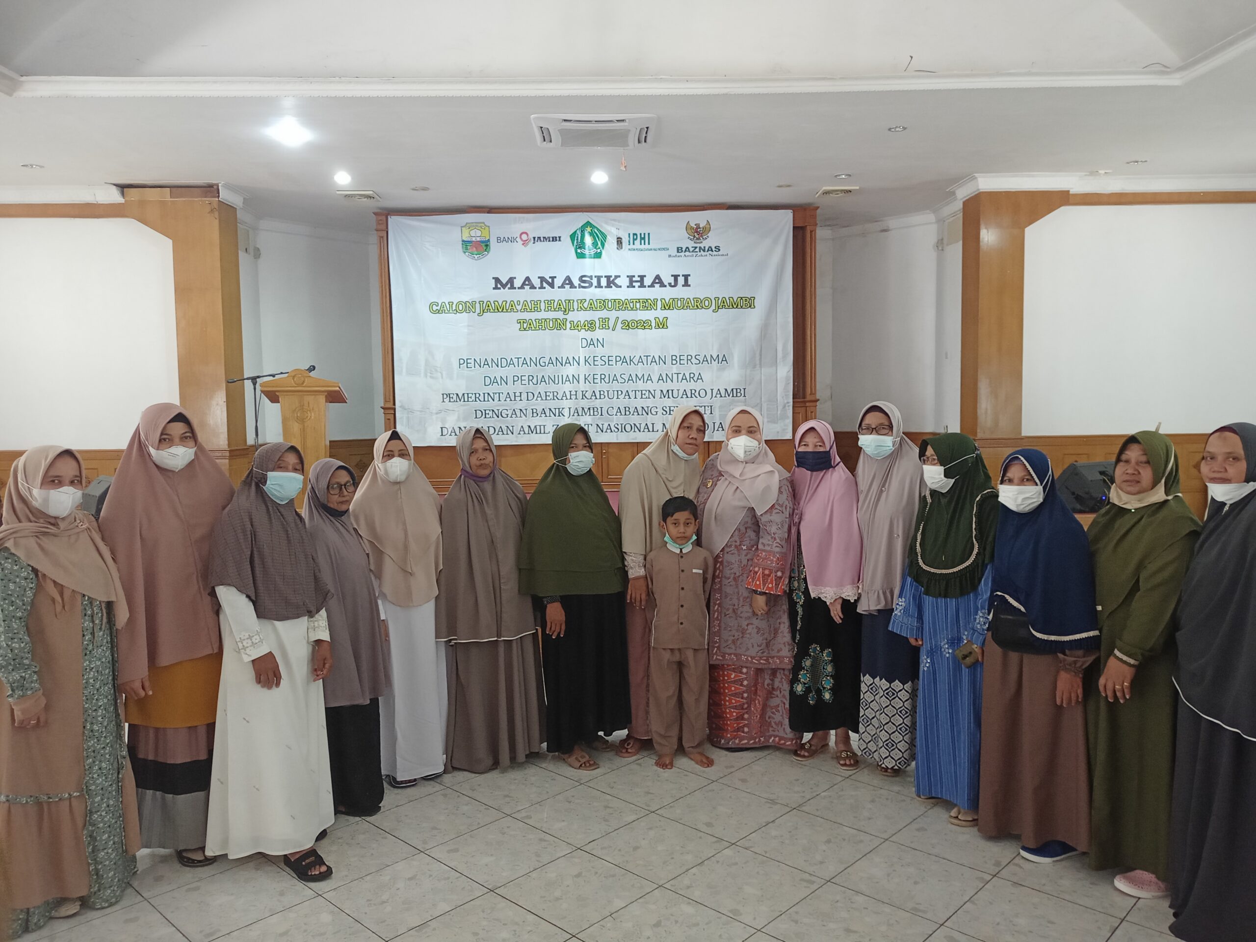 Acara manasik haji calon jamaah haji Kabupaten Muaro Jambi tahun 2022.