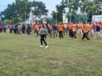 kegiatan senam sehat di Halaman Mapolres Muaro Jambi.