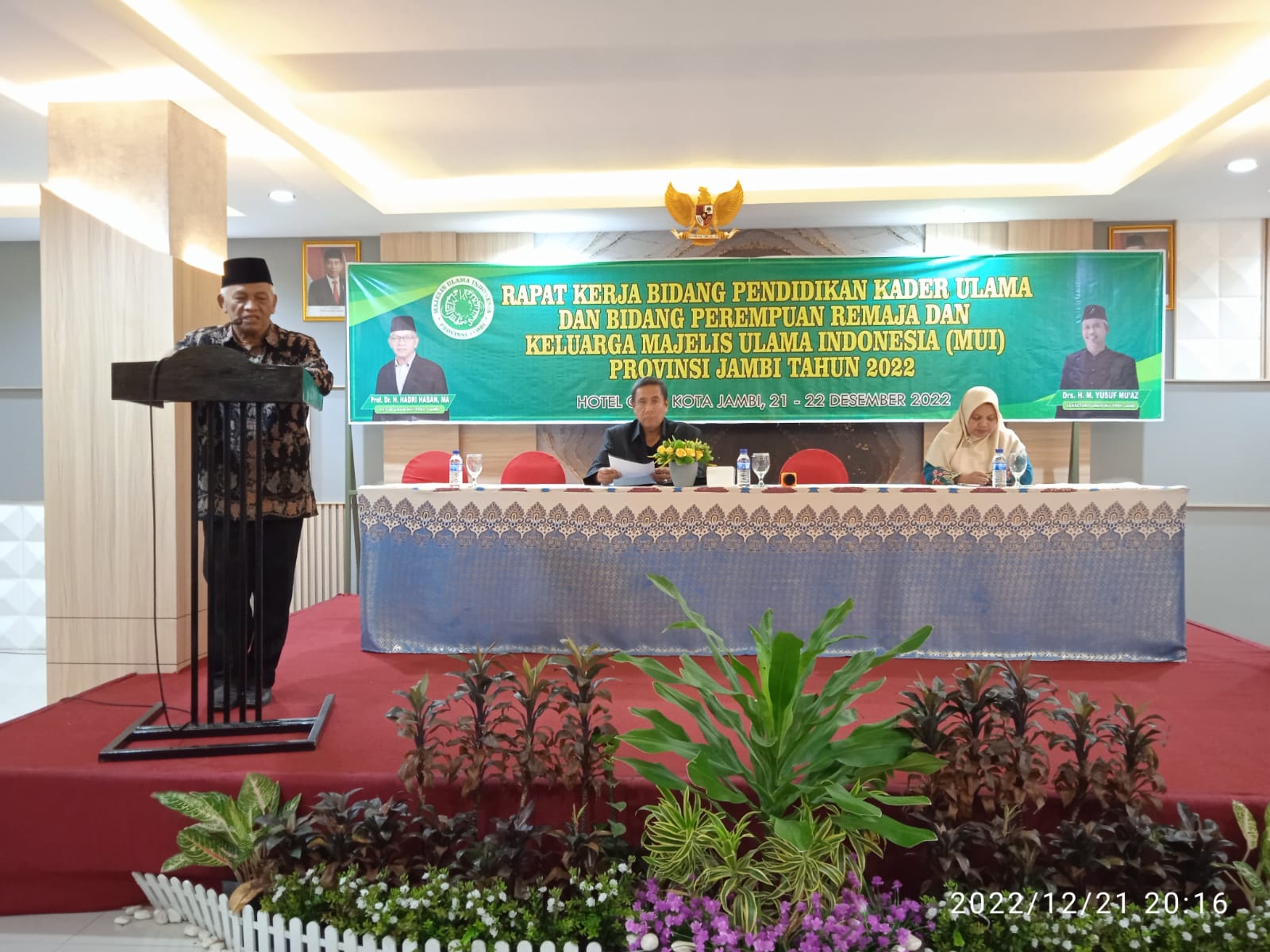 Rapat Kerja Bidang Pendidikan dan Kaderisasi Ulama (PKU), dan Bidang Perempuan Remaja dan Keluarga (PRK) Majelis Ulama Indonesia (MUI) Provinsi Jambi.