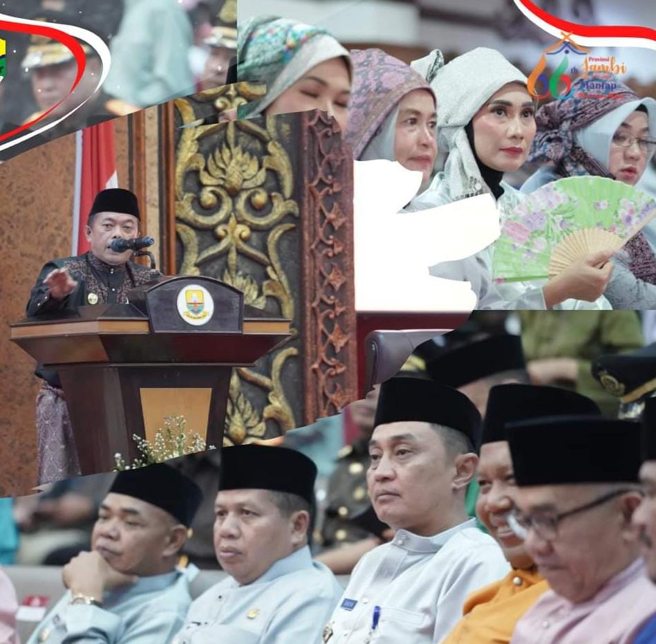 Pj Bupati Muaro Jambi Bachyuni Deliansyah didampingi Ketua TP PKK Kabupaten Muaro Jambi Faradillah Zahara Bachyuni