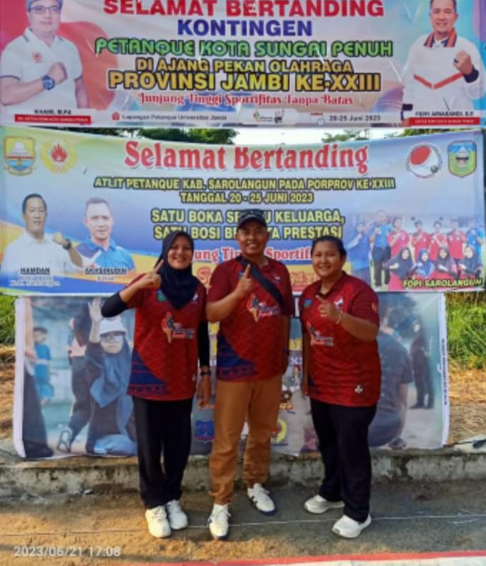 Atlet Cabang Olahraga (Cabor) Petanque Sungai Penuh berhasil meraih medali emas dan perunggu pada Porprov Jambi 2023.