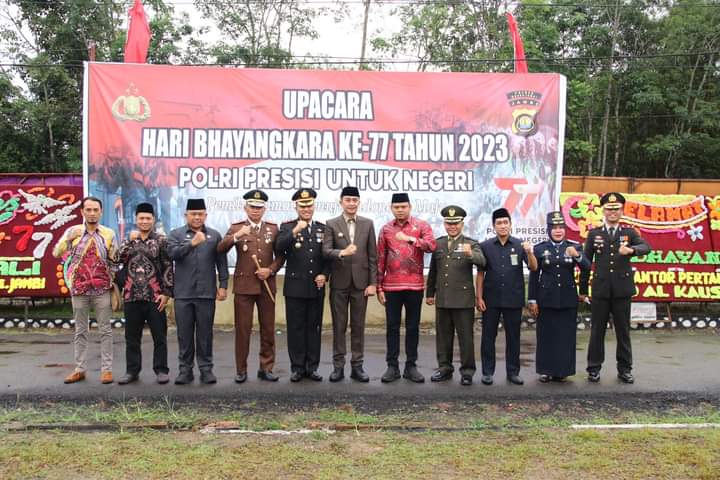 Peringatan HUT Bhayangkara ke-77 di Polres Muaro Jambi.