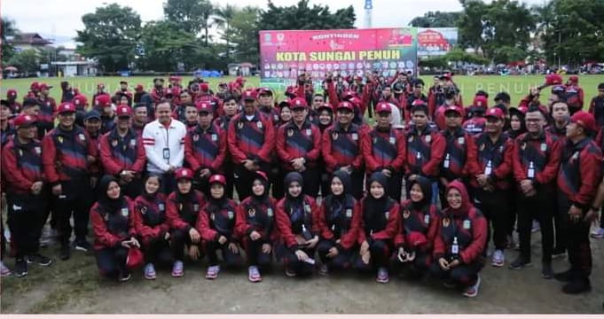 acara pelepasan kontingen Kota Sungai Penuh untuk mengikuti Porprov XXIII Jambi tahun 2023
