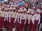 WhatsApp Image 2025-08-18 at 19.14.45 Siswa SDN 56/1 Desa Aro saat mengikuti pawai pembangunan HUT ke-80 RI yang digelar Pemkab Batang Hari di lokasi destinasi wisata Aek Meliuk Muara Bulian.