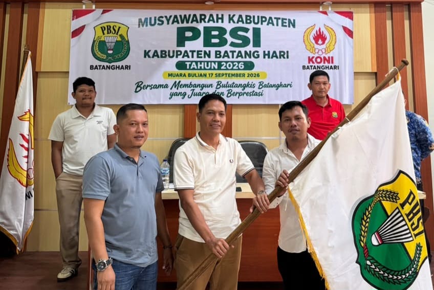 H. M. Jaafar, S.H., terpilih secara aklamasi sebagai Ketua Umum PBSI Kabupaten Batang Hari masa bakti 2026–2032.